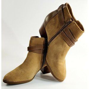 Alex Marie Womens Brown Brushed Suede Ankle Boots Size 6.5 M